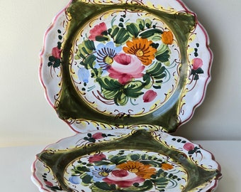 Piatti da parete vintage in ceramica dipinti a mano / Made in Italy /