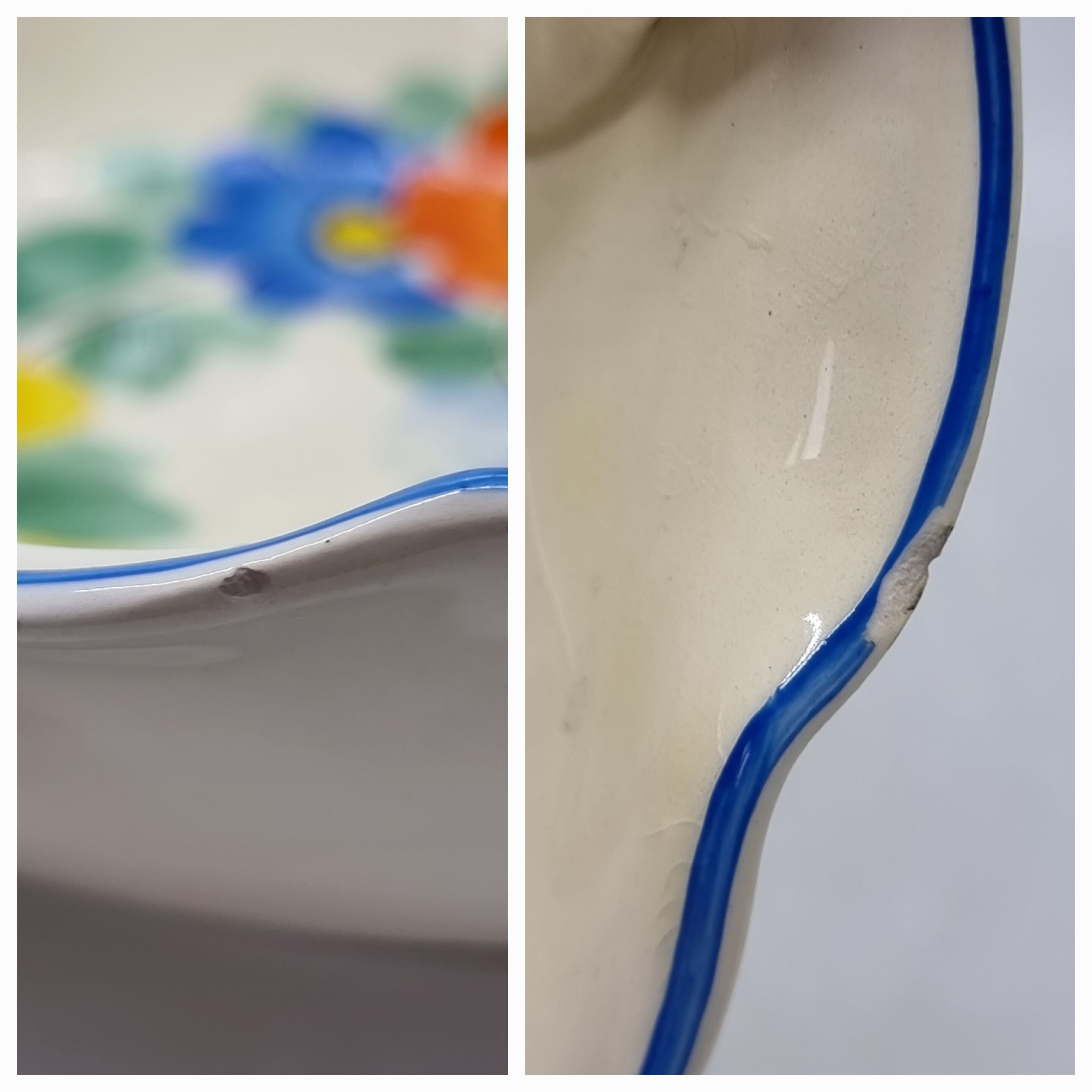 Large Art Deco Handpainted Ceramic Bowl Made in Etsy