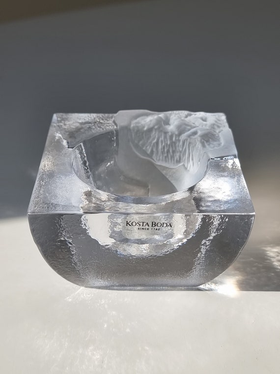Kosta Boda Fossil Art Glass Tealight Holder by Kjell Engman