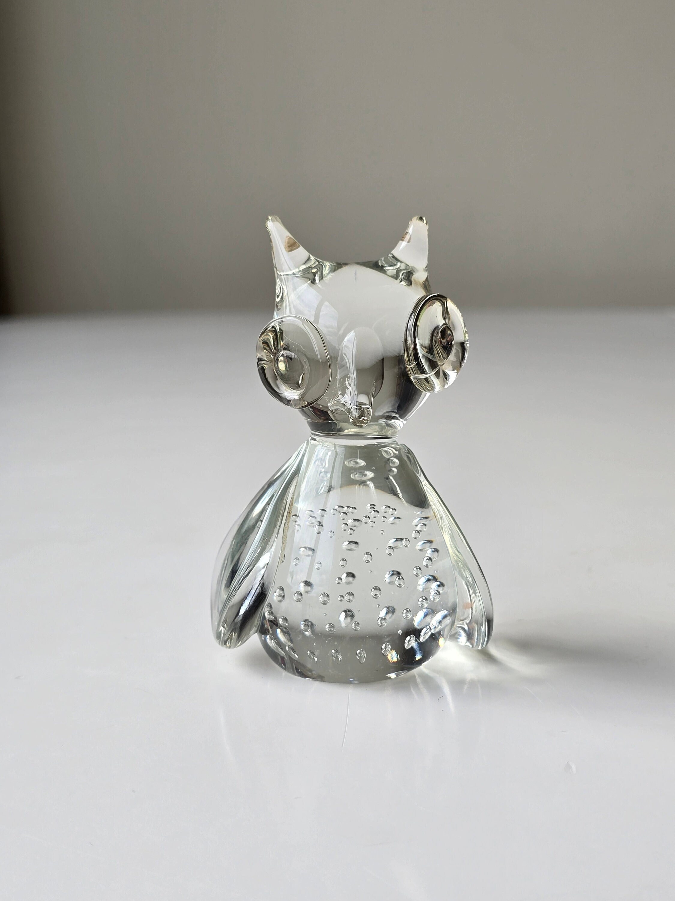 Vintage Crystal Glass Owl Figurine |