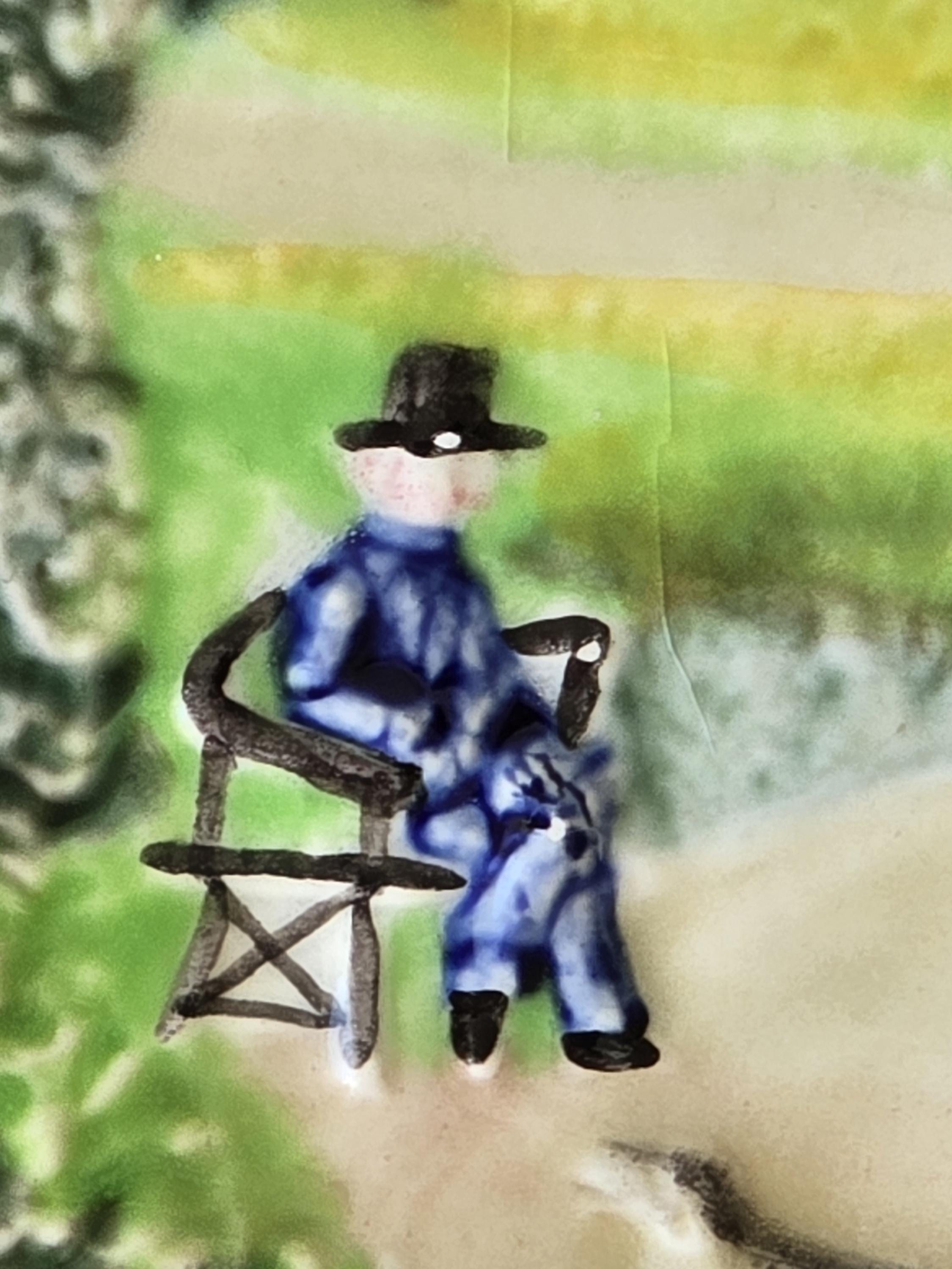 ヴィンテージ西ドイツ製マジョリカ焼きウォールプレート – カントリー