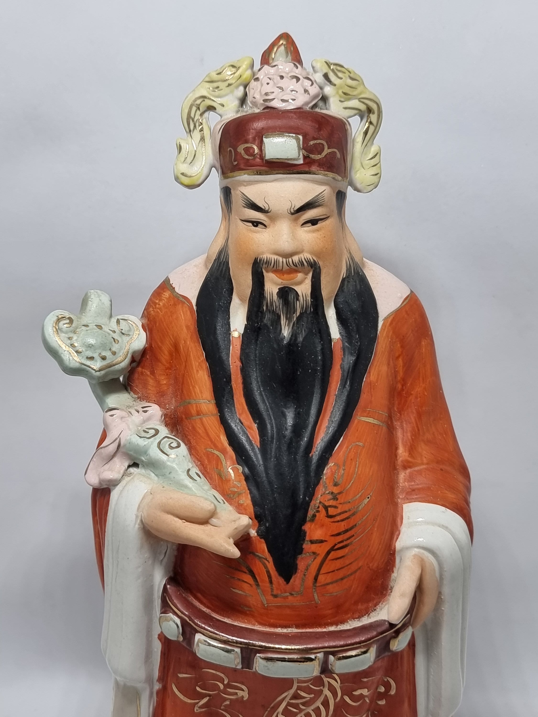 中国古美術　福禄寿　彫刻人形　幸福・財産・長寿を祈る仏様　 縁起物 陶器 福禄寿 彫刻人形 中国古美術 三開仏、幸福・財産・長寿を祈る仏様