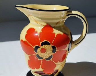 Art Deco Ditmar Urbach Hand-painted Ceramic Pitcher | Made in
