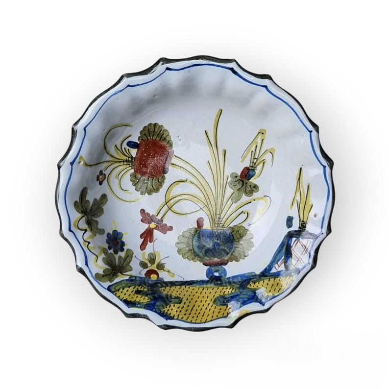 Vintage Majolica Garofano Blue Carnation Pottery Bowl Made in Italy Etsy