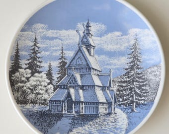 ヴィンテージ ポルスグルンド ノルウェー クリスマス プレート: 1970