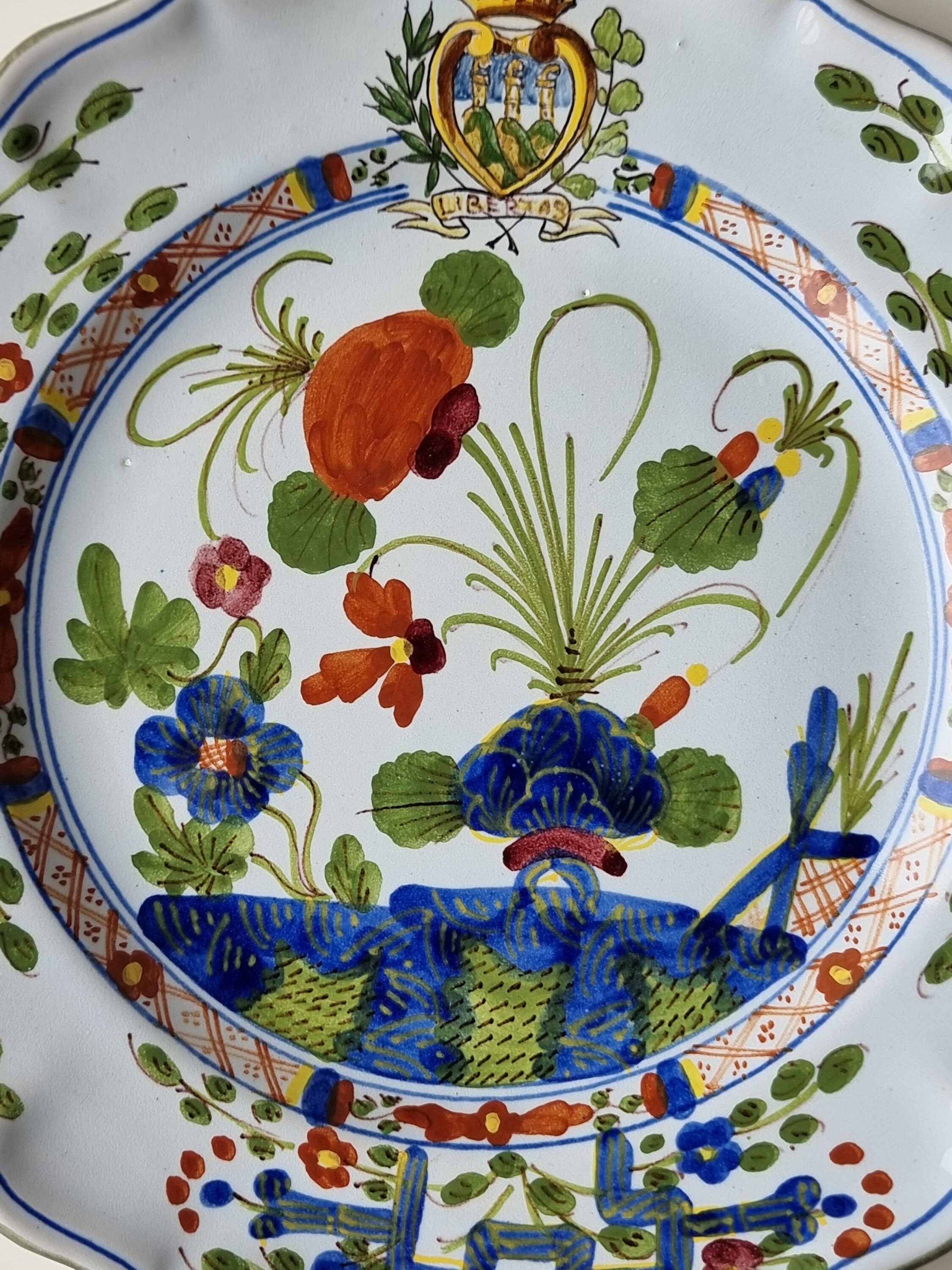 Vintage Majolica Garofano Blue Carnation Pottery Plate Made in Italy Etsy