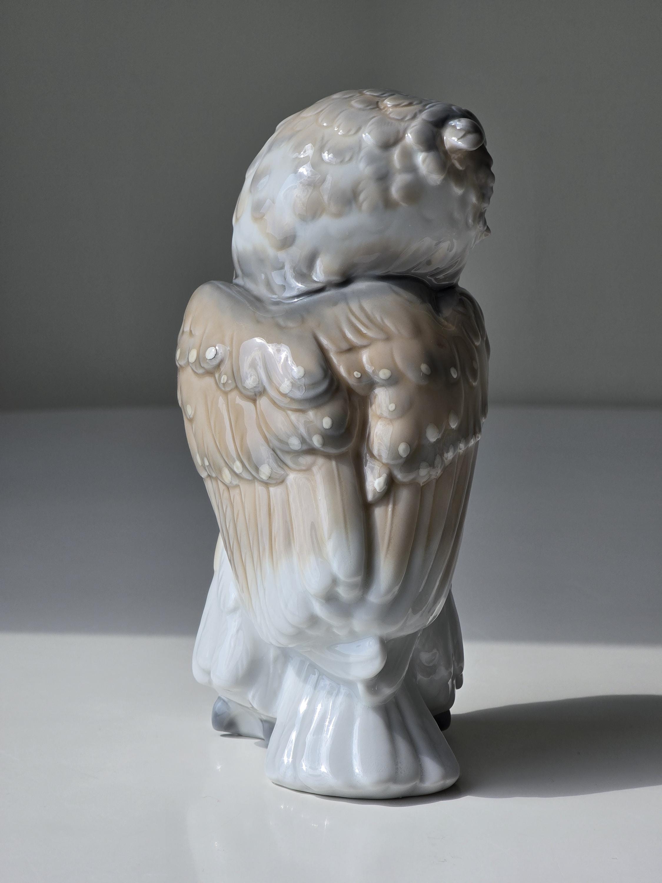 フクロウ彫刻 陶器 ヴィンテージ 1979 NAO by Lladró 磁器製フクロウの置物 – スペイン製