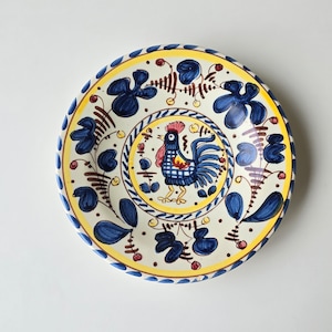 Vintage Italian Majolica Hand-painted Rooster Ceramic Wall Plate | - Etsy
