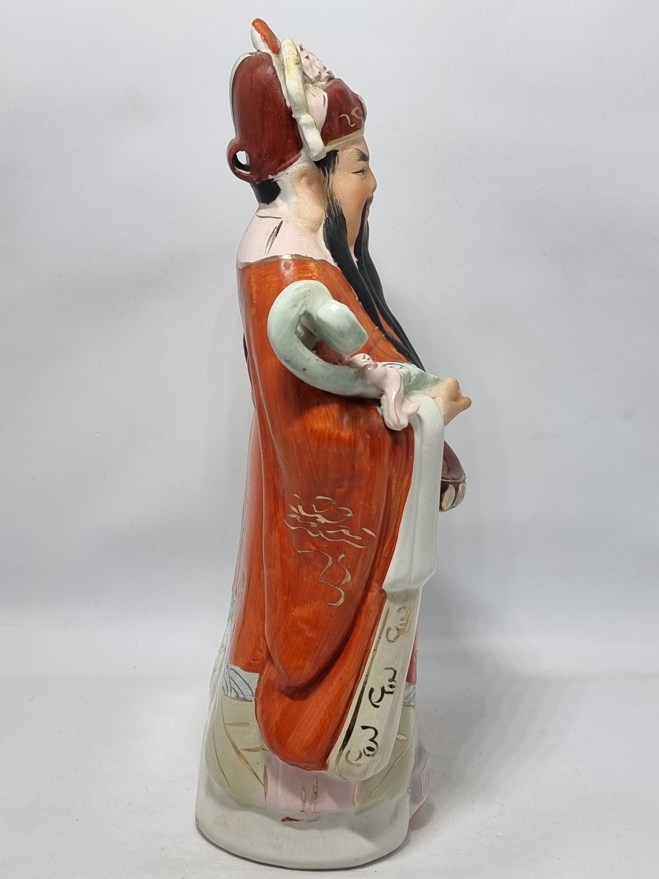 中国古美術　福禄寿　彫刻人形　幸福・財産・長寿を祈る仏様　 縁起物 陶器 縁起物 福禄寿 彫刻人形 中国古美術 三開仏、幸福・財産・長寿を