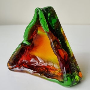 Vintage Luciano Gaspari Colorful Murano Art Glass Ashtray | Made in Italy |