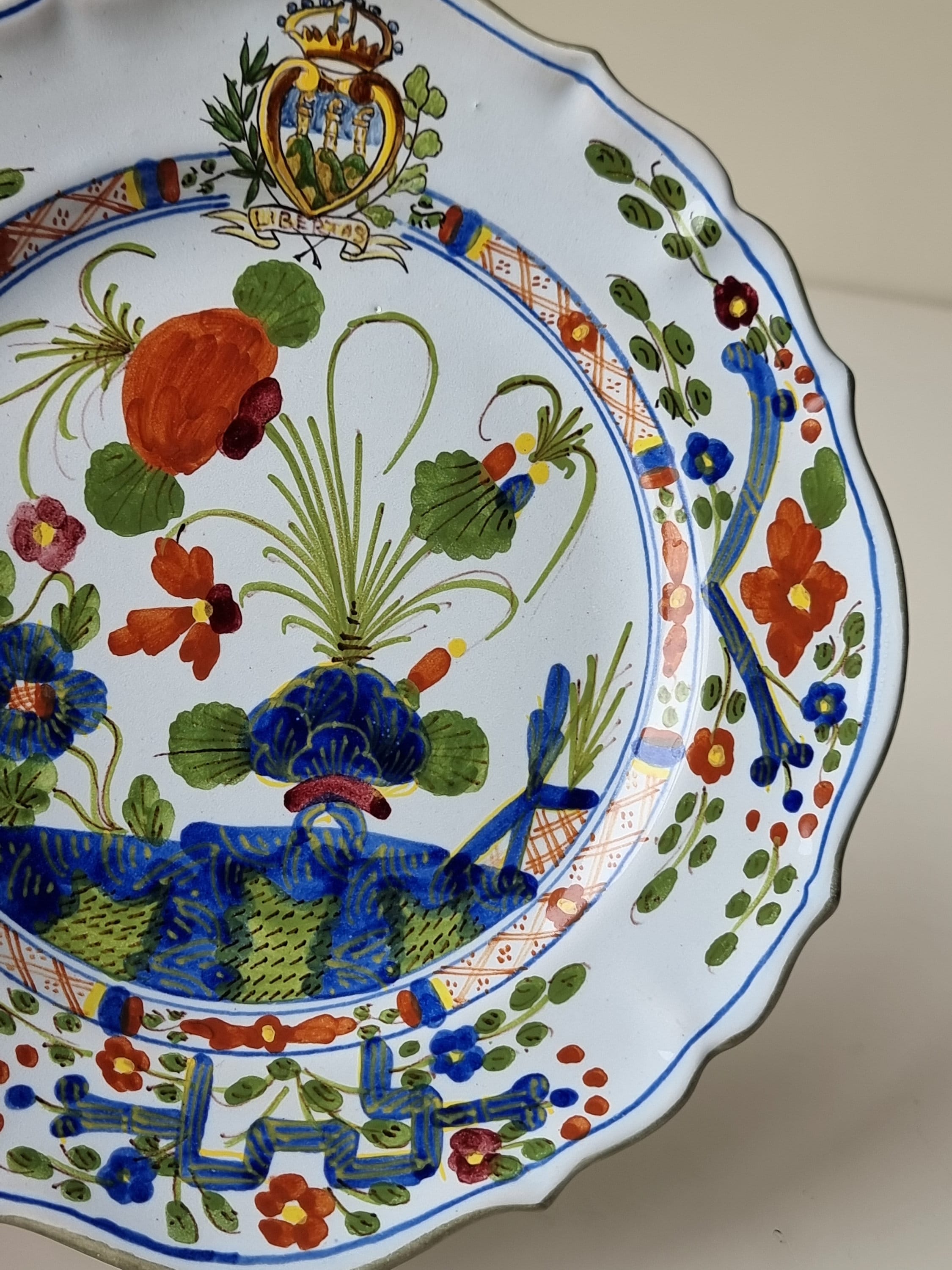 Vintage Majolica Garofano Blue Carnation Pottery Plate Made in Italy Etsy