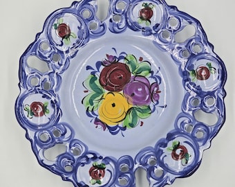Vintage Hand-painted Wall Plate from Portugal, 1950s |