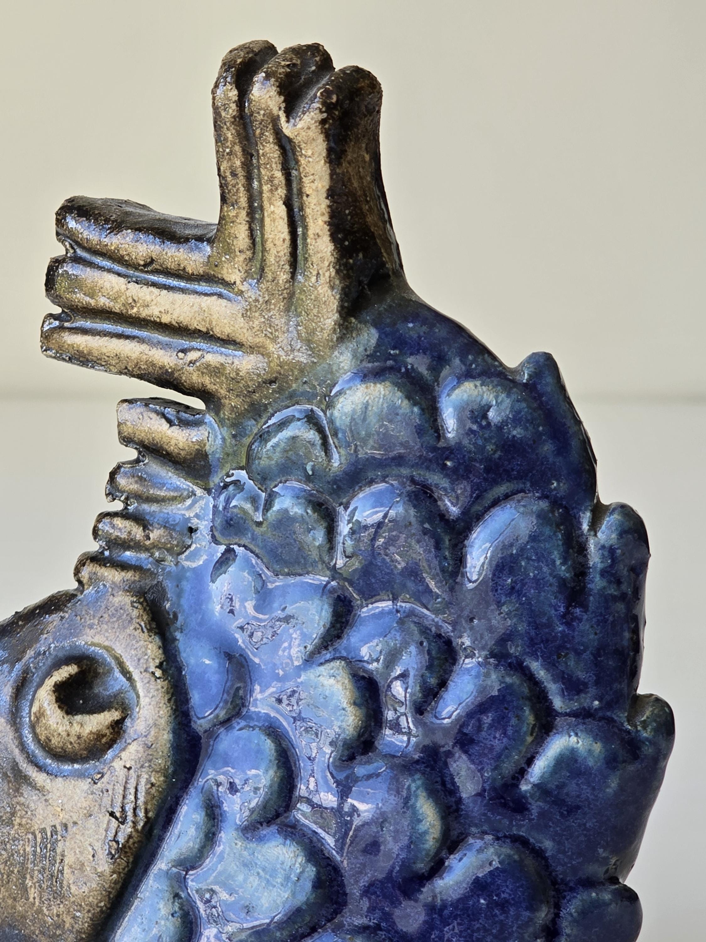 Vintage Ego Stengods Willy Fischer Fish Sculpture | Made in Sweden