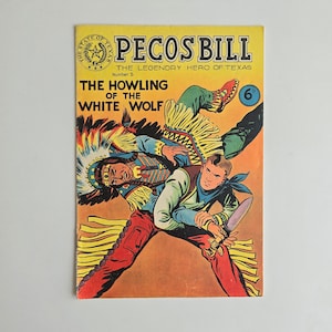 Vintage 1951 Pecos Bill-serietidning - "Den vita vargens ylande" nummer 5