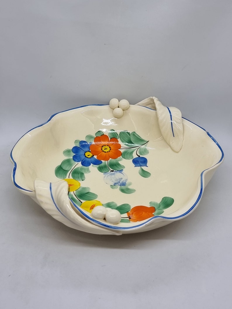 Large Art Deco Handpainted Ceramic Bowl Made in Etsy