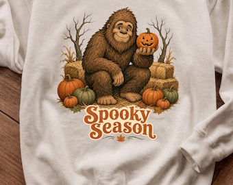 Sasquatch Halloween Shirt, Rare Sighting Pumpkin Tee, Funny Cryptid Sweatshirt, Cute Bigfoot Fall Crewneck Sweatshirt