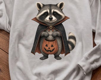 Raccoon Vampire Shirt, Send Snacks Halloween Tee, Funny Trash Panda Sweatshirt, Cute Women's Fall Crewneck Sweatshirt