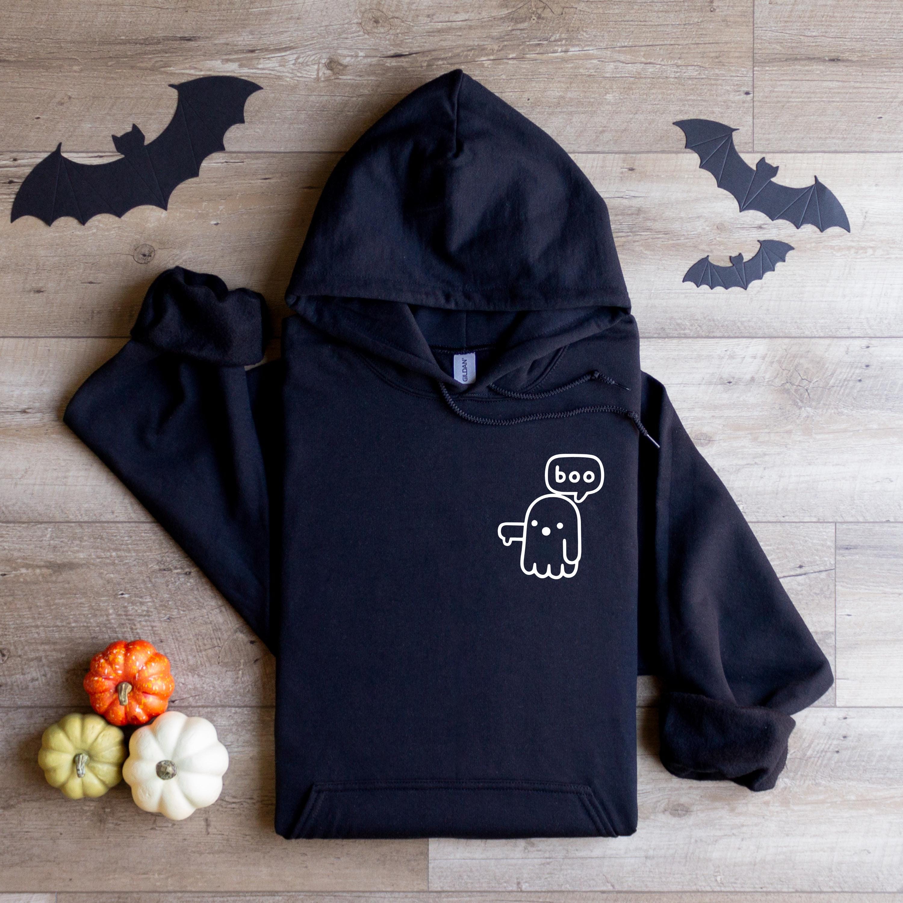 Sweat-shirt à Capuche 'Boo' Halloween - Fantôme Fantasmagorique, Taille XS Unisexe