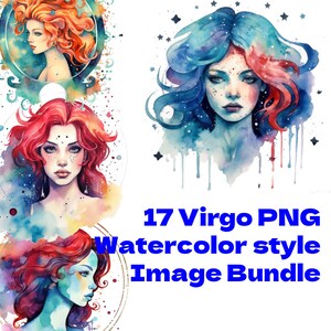 16 afbeeldingen Maagd PNG-bundel - horoscoop - digitale download - directe download - Cricut-bestanden - gesneden bestanden - png