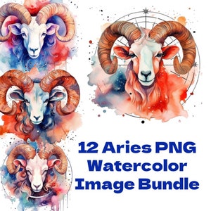 12 images Aries PNG bundle - Horoscopes - Digital Download - Instant Download - Cricut files - Cut files - PNG