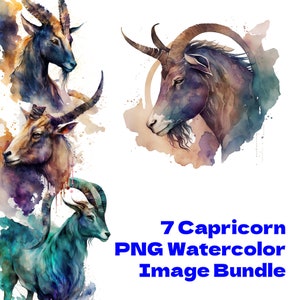 7 afbeeldingen Steenbok PNG-bundel - horoscopen - digitale download - direct downloaden - Cricut-bestanden - gesneden bestanden - png