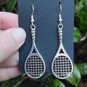 Tennis Racket Earrings, Racquetball Earrings, Gift for Tennis Player, Tennis Lover, Racquetball Player, Sports Earrings, Gift for Coach