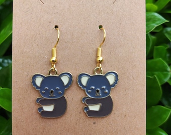 Cute Koala Earrings, Koala Bear Earrings, Australian Animal, Marsupial, Exotic, Animal Earrings, Zoo Animal, Gift for Her, Koala Lover