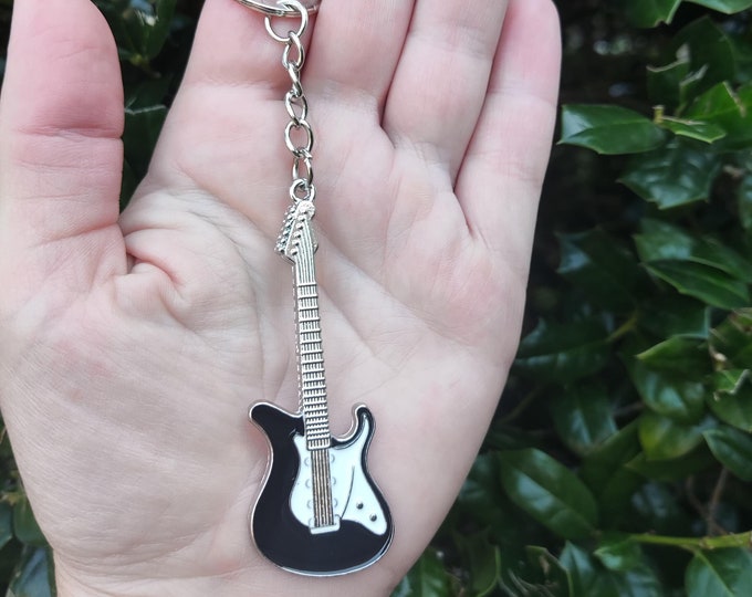 Electric Guitar Keychain, Guitar Keychain, Rocker Keychain, Music ...