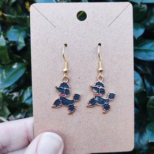 Poodle Earrings, Pearly Black Poodle Earrings, Dog Earrings, Dog Jewelry, Poodle Jewelry, Poodle Lover, Poodle Owner, Dog Owner, Dog Lover