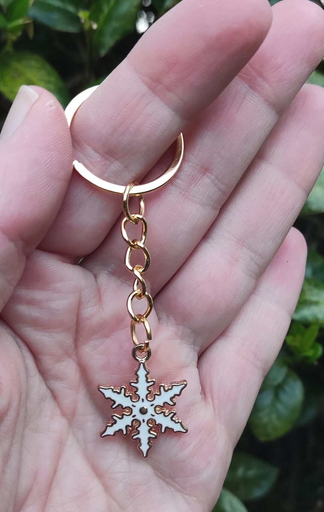 Snowflake Keychain, Winter Keychain, Gift for Her Etsy