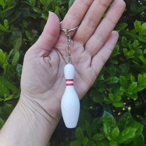 Bowling Pin Keychain, Gift for Bowler, Bowling League, Bowling Alley, Bowling Ball, Fun Keyrings, Bowling Accessories, Unique Gift