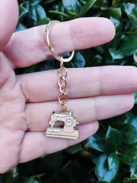 Retro Sewing Machine Keychain Vintage Sewing Machine Gold Etsy