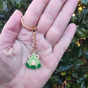 Frog Keychain, Frog on Lily Pad Keychain, Frog Backpack Clip, Froggy Keychain, Amphibian, Cute Keychain, Frog Lover, Gift for Her