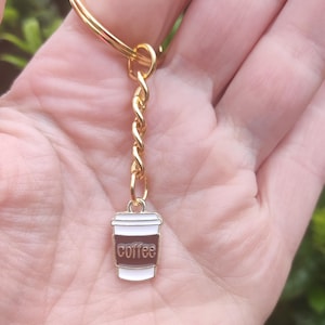 Small Coffee Cup Keychain, Coffee Keychain, Coffee Lover, Latte Keychain, Coffee Accessories, Gift for Barista, Espresso