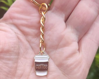 Small Coffee Cup Keychain, Coffee Keychain, Coffee Lover, Latte Keychain, Coffee Accessories, Gift for Barista, Espresso