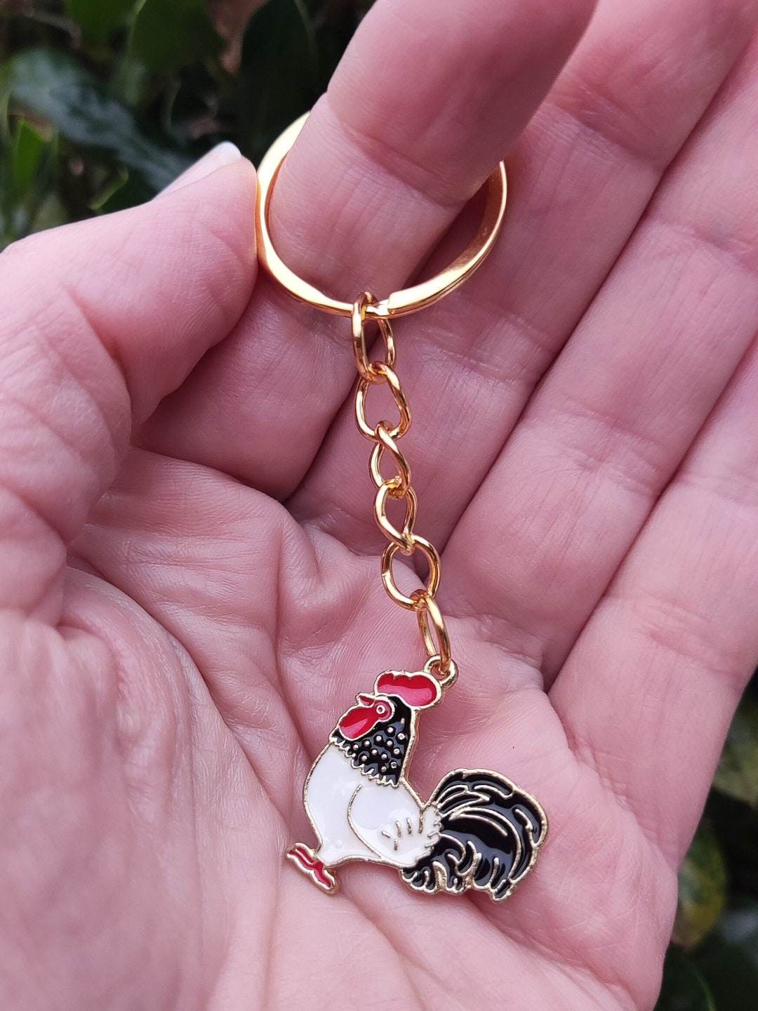 Rooster Keychain Farm Keychain Rooster Accessories Rooster Etsy