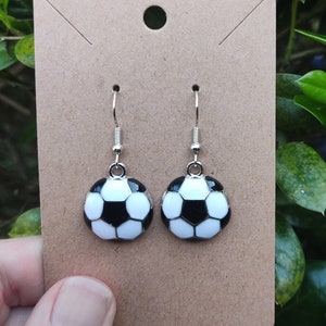 Soccer Ball Earrings, Soccer Earrings, Sports Earrings, Football Earrings, Futbol, Gift for Soccer Mom, Soccer Coach, Athlete, Soccer Player