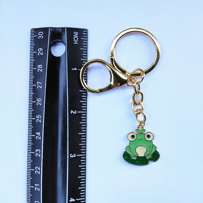 Frog Keychain Frog on Lily Pad Keychain Frog Backpack Clip Etsy