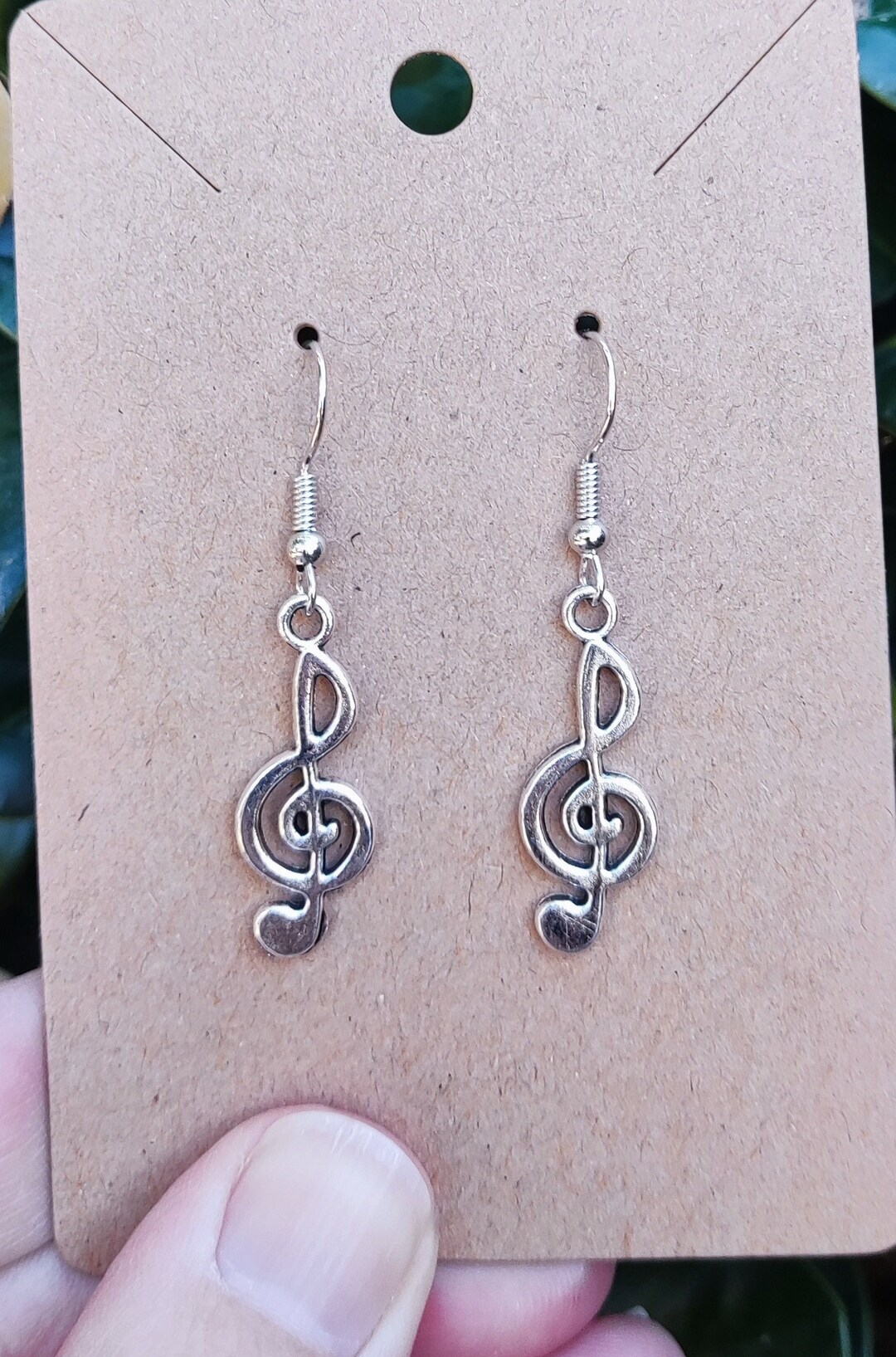 Pair Of Tibetan Silver Musical Note & Treble Clef Dangle Earrings - New With Tags