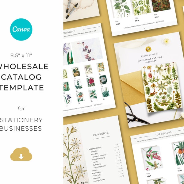 8.5”x11” Wholesale Catalog, Line Sheet Template, Editable Wholesale Template, Sales Sheet, Price List Template, Canva Linesheet Catalogue