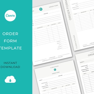 Wholesale order form | INSTANT DOWNLOAD | Wholesale order sheet | Canva Order Form | Canva template | Order form wholesale | Editable