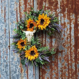 Large Western Wreath, Large Summer Wreath, Sunflower Wreath, Western Wreath, Farmhouse Wreath, Western Home Decor, Cowgirl Home Decor