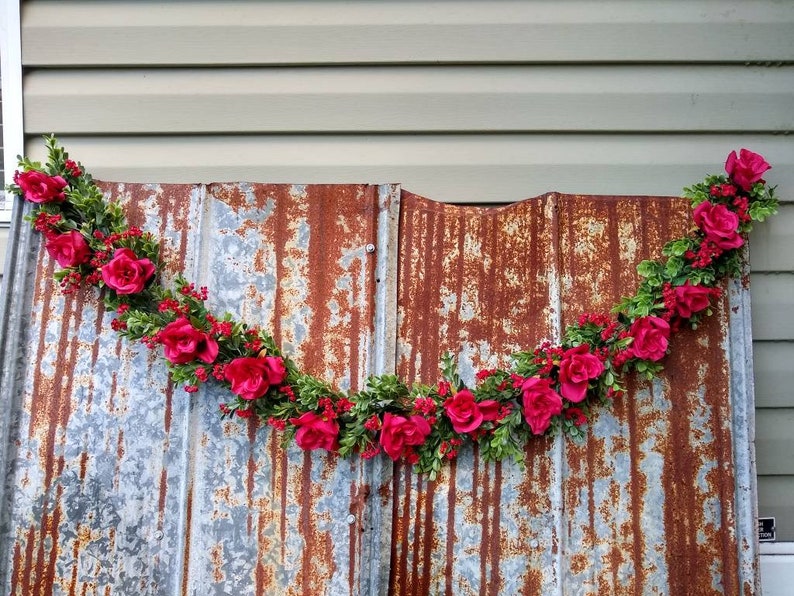 Red Rose Garland Kentucky Derby Garland July 4th Party Etsy