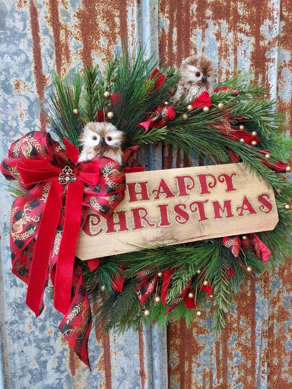 HAPPY HOLIDAYS WREATH LARGE Christmas Wreath happy holidays Large
