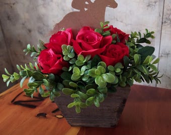 Kentucky Derby Centerpiece, Derby Party Decor, Kentucky Derby Decor, Race Horse Centerpiece, Derby Day, Run for the Roses Decor, Red Roses
