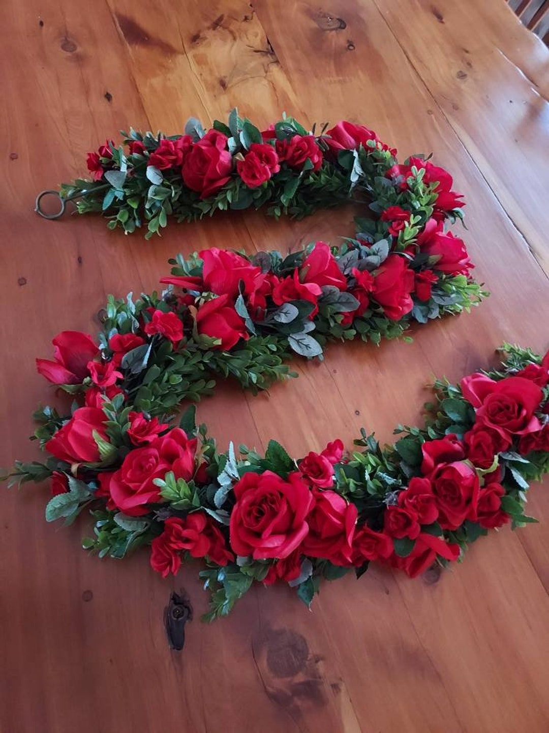 Red and white heart wreath arranged by a florist in Ocala, FL