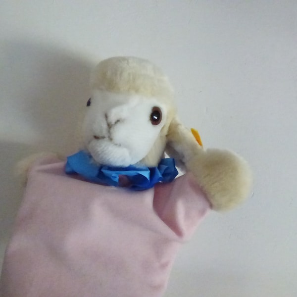 Steiff Little Friend Linda Lamb Plush, Wool White  hand doll handmade doll rare