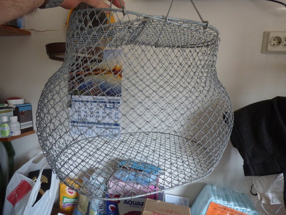 Large Wire Basket Fish Net Trap Fishing Keep Net Wire Mesh Fish Basket Fish  Bucket Foldable Fishing Basket Sea Decor Fisherman Accessory 