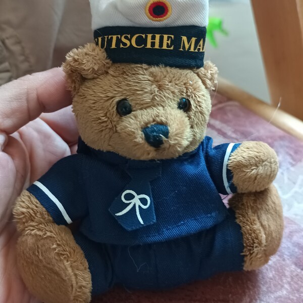 Deutsche Marine Bär Teddybär Kuscheltier Matrose German Navy Bear Teddy Bear Cuddly Toy Sailor