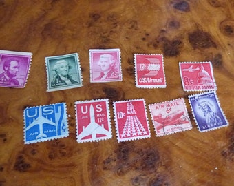 SET SET 10 vintage USA Postmarke Lincoln Washington Jefferson Us Airmail Lot von 10 Versandkostenfrei